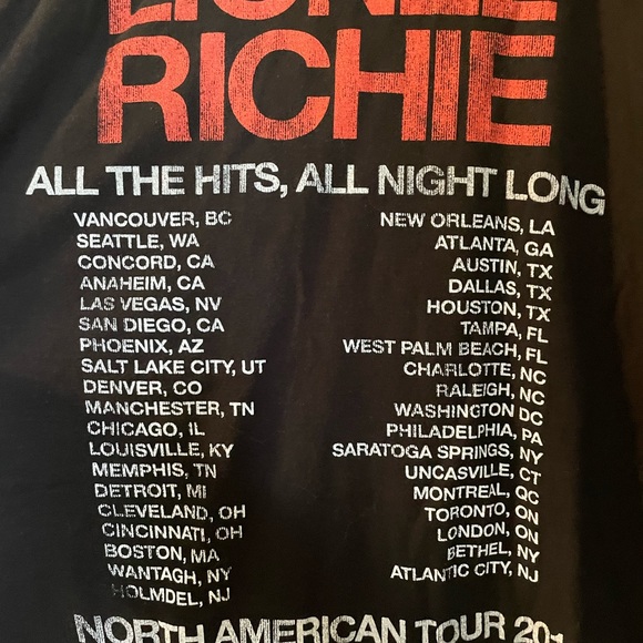 Lionel Ritchie 2014 tour tee - Picture 3 of 3